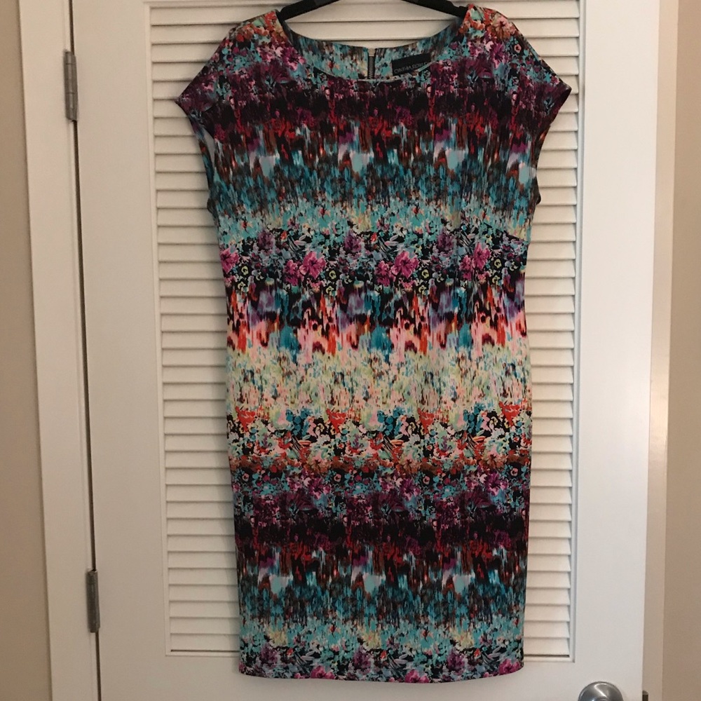 Multicolored cap sleeve dress
